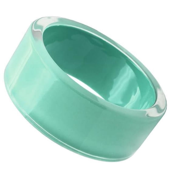 8 in. Resin Bangle with Synthetic Stone, Emerald