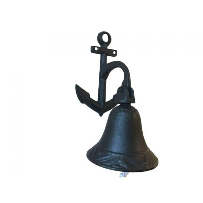 8 in. Rustic Cast Iron Wall Mounted Anchor Bell, Black - Walmart.com