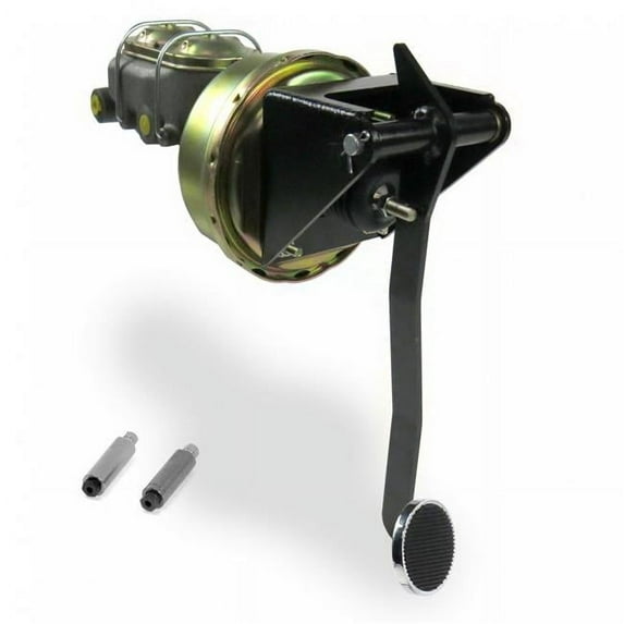 8 in. Single Firewall Adjustable Disc & Drum Brake Pedal Kit with 3 in. Chrome Pad for Universal