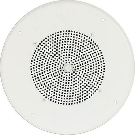 8 in. Speaker 10 oz Magnet with T725 Transformer Bright White Grille Recessed Volume Control