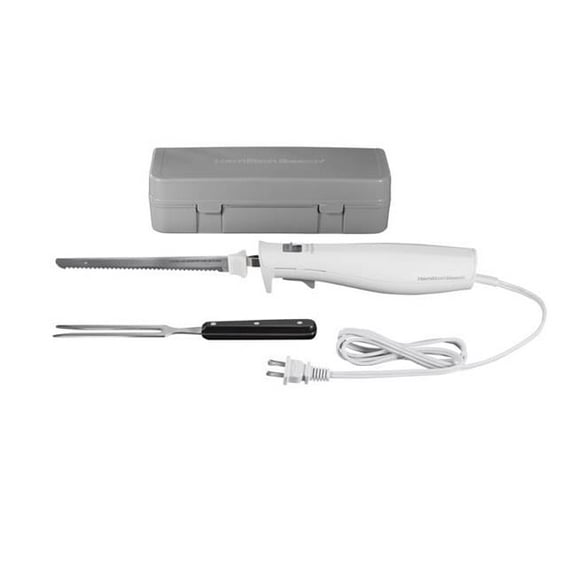 8 in. Stainless Steel Electric Knife, White