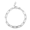 thumbnail image 1 of 8 in. Sterling Silver Polished Bracelet with Pear Shaped Lobster Clasp, 1 of 1