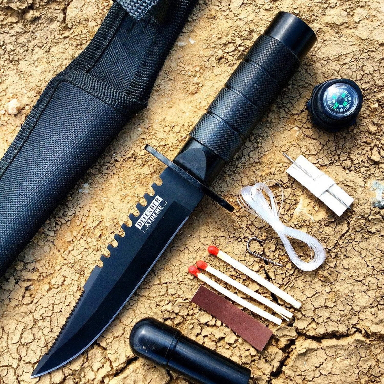8 in Tactical Knife, with Sheath