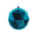 thumbnail image 1 of 8 in. Teal Shiny Geometric Christmas Ornament Ball, 1 of 1