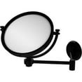thumbnail image 1 of 8-in Wall Mounted Extending Make-Up Mirror 3X Magnification with Groovy Accent in Matte Black, 1 of 11
