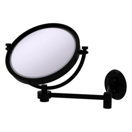 8-in Wall Mounted Extending Make-Up Mirror 4X Magnification in Matte Black