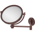 thumbnail image 1 of 8-in Wall Mounted Extending Make-Up Mirror 4X Magnification with Twist Accent in Antique Copper, 1 of 11