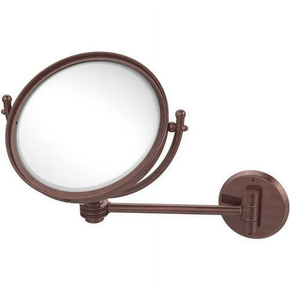 8-in Wall Mounted Make-Up Mirror 2X Magnification in Antique Copper