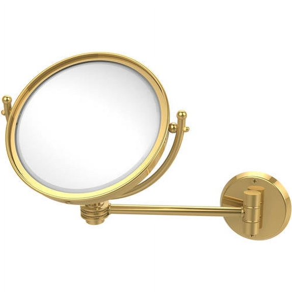 Allied Brass 8-inch Wall-mounted Makeup Mirror with 3x Magnification Polished Brass