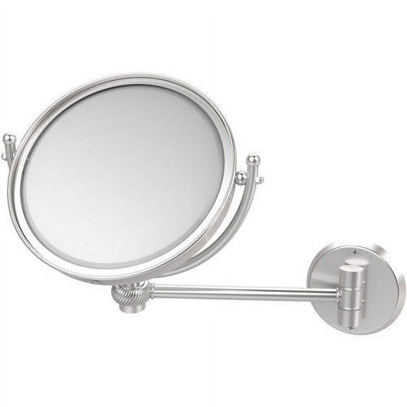 8-in Wall Mounted Make-Up Mirror 3X Magnification in Satin Chrome