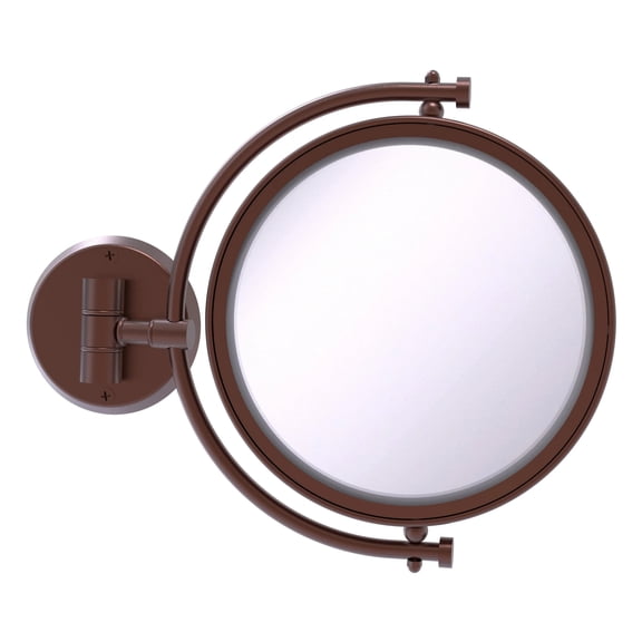 8-in Wall Mounted Make-Up Mirror 5X Magnification in Antique Copper