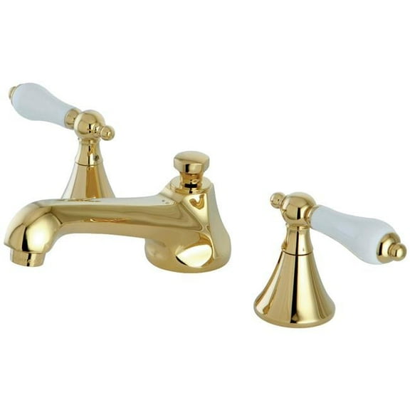 8 in. Widespread Bathroom Faucet, Polished Brass