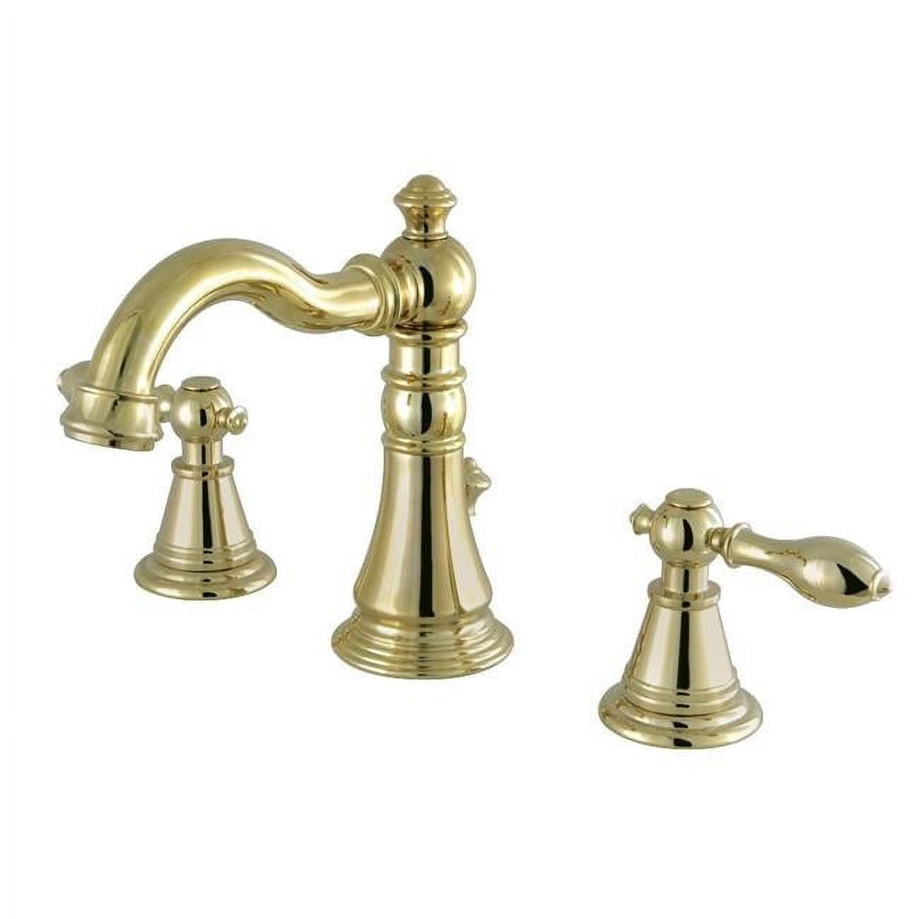 Polished Brass 8-Inch Widespread Double Handle Faucet