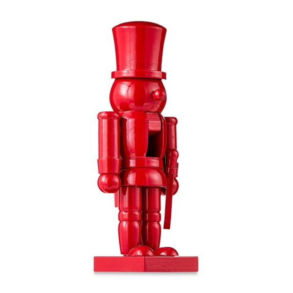 8 in Wood Nutcracker Christmas Decoration, Red, by Holiday Time