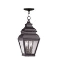 thumbnail image 1 of 8 inch 2 Light Bronze Outdoor Chain Lantern Pendant Lighting Fixture with Clear Water Glass Shade backed with Hand Crafted Solid Brass material for patio, front porch, entryway and more, 1 of 1