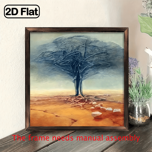 8-inch 2D flat "Abstract Wild Trees" wooden frame painting. Installation is simple. It is suitable for wall decoration signs and plaques in homes, etc. It is an ideal gift for festivals.