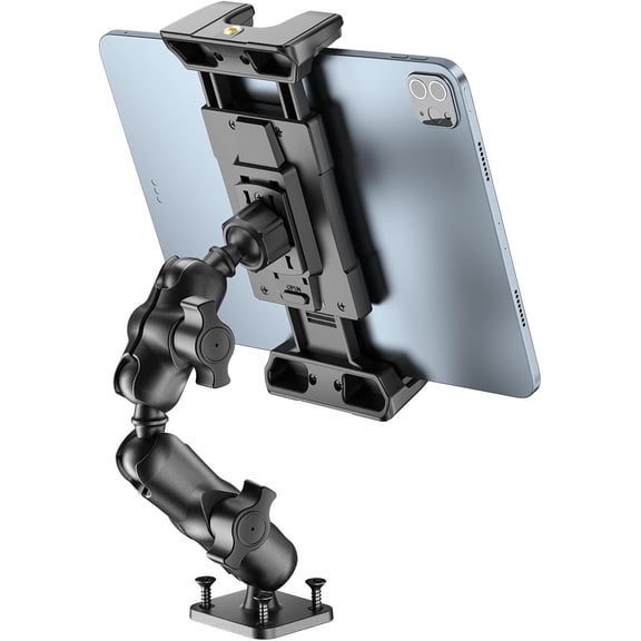 8-inch Aluminum Arm Heavy-Duty Drilled Tablet Mount, Multi-scene Support for Truck Dashboard & Wall, Works with All 5"-13" Tablets of Different Brands