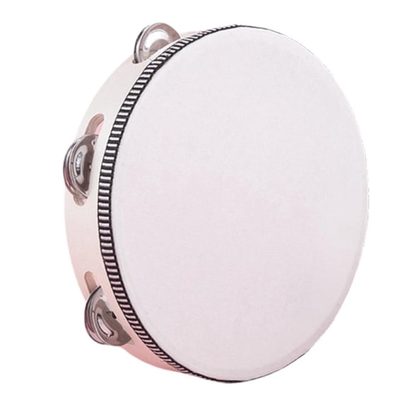 8-inch Birch Handheld Tambourine Drum Round Percussion Add Fun to Party