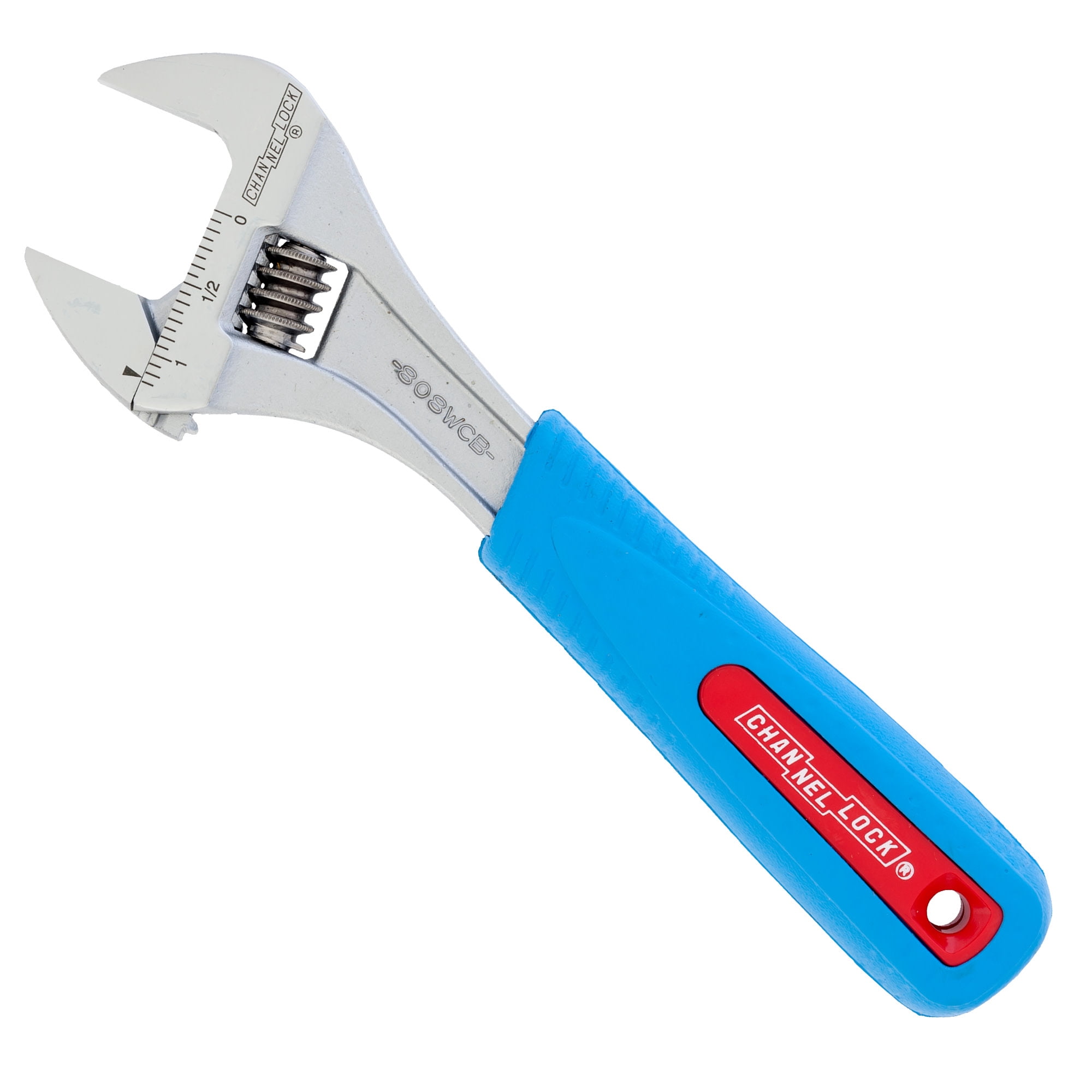 CHANNELLOCK 8-inch CODE BLUE Adjustable Wrench, Precise 1.18-inch Wide Mouth Jaw Capacity (808WCB)