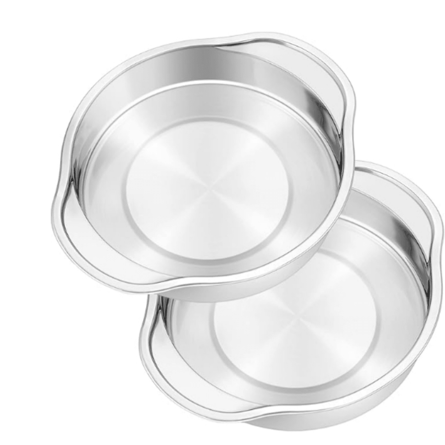 8 inch Cake Pan Set of 2, Stainless Steel Round Cake Baking Pan with Wide Handles, & Heavy-Duty, Mirror Finish & One-Piece, Oven & Dishwasher Safe - Walmart.com