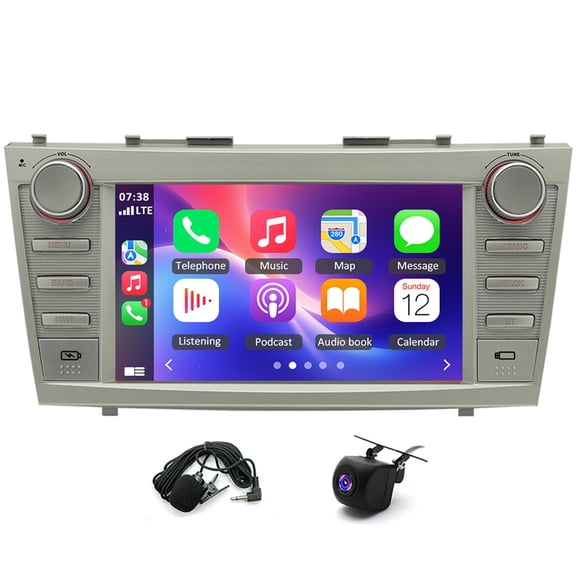 8-inch Car Stereo Radio Android 14 Car Player for Toyota Camry 2007-2011 with Carplay and Android Auto SWC GPS Navigation 4+64G WiFi Bluetooth 5.0 DSP AM/FM/RDS Radio Mirror Link