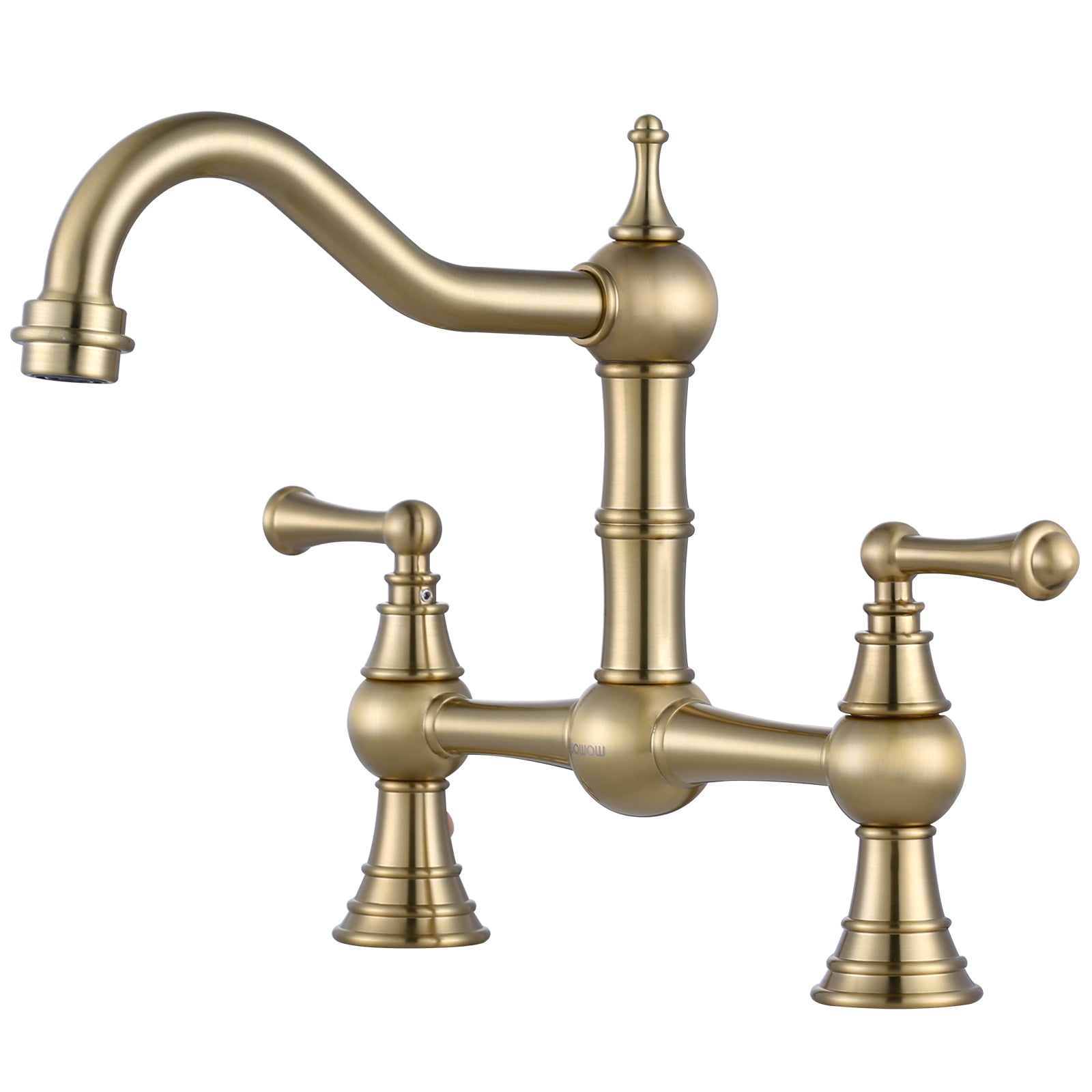 8 inch Centerset Bridge Faucet for Kitchen Sink in Gold