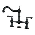 thumbnail image 1 of 8 inch Centerset Bridge Faucet for Kitchen Sink in Matte Black, 1 of 1