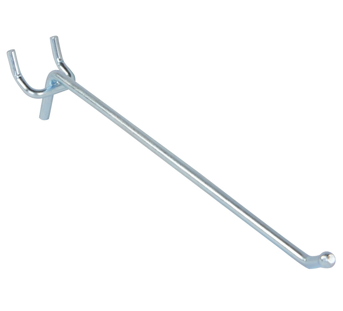 8 inch Chrome Peg Hook for ¼ inch Pegboard - Pack of 100