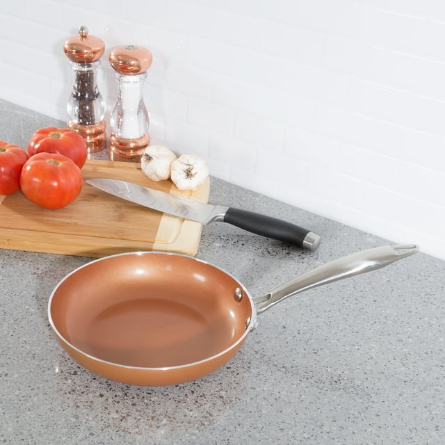 8 inch Double Layer Nonstick Frying Pan with Copper Colored Finish
