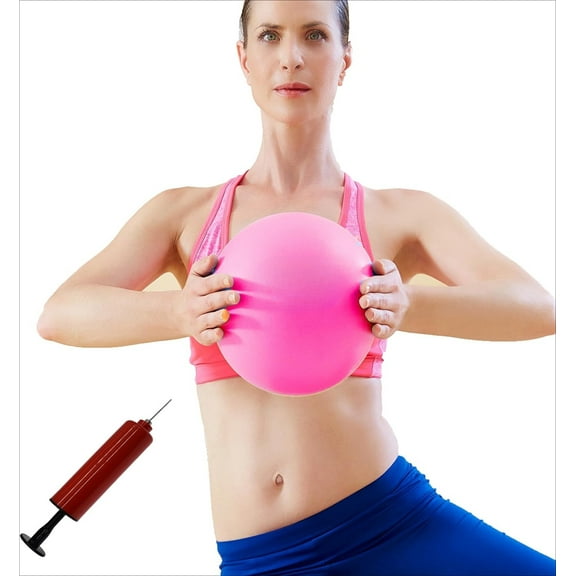8 inch Exercise Ball, Easy to Inflate Pilates Ball Core Ball Physical Therapy Ball with Needle Pump, Small Yoga Barre Ball for Home & Class Workout Fitness Workout