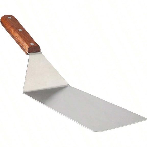 8-inch Extra-Large Stainless Steel Spatula with Wooden Handle – Routine Color, 1 Count