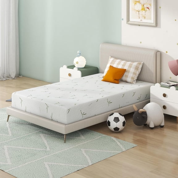 8 inch Green Tea Memory Foam Mattress Twin Size, Medium Firm, Made in USA