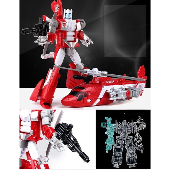 8-inch Guardian God 5-Fighter Combiner Robot | Die-Cast Alloy Parts & Light-Up Features | Converts from 5 Jet Fighters to Battle Robot | Compatible with Display Bases for Dioramas