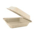 thumbnail image 1 of 8 inch Hinged Containers | Tree-Less™ Compostable Molded Fiber, 1 of 3