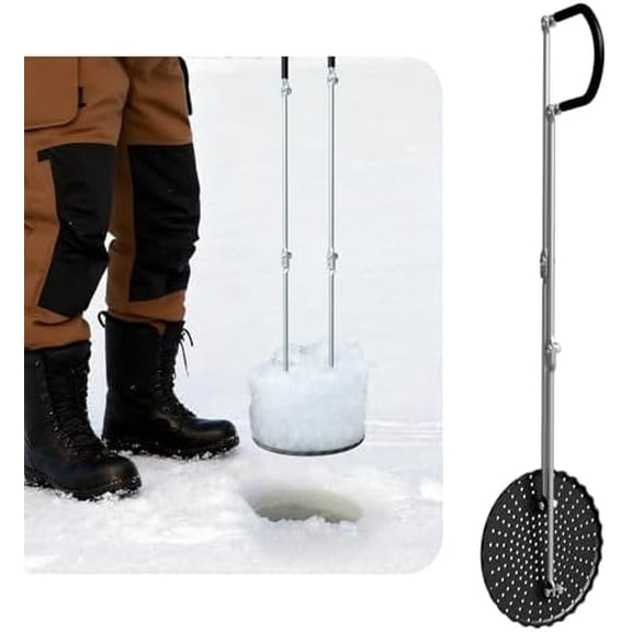 8 inch Ice Fishing Scoop Skimmer, Effort Saving Ice Fishing Gear Accessories, Ice Fishing Skimmer Scoop Out Ice Instantly, Metal Ice Fishing Equipment$$Sport & Recreation Other