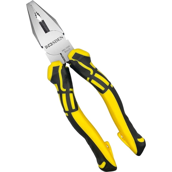 8 inch Lineman's Pliers - Side Cutters Combination Pliers with High Leverage and Wire Cutter Function