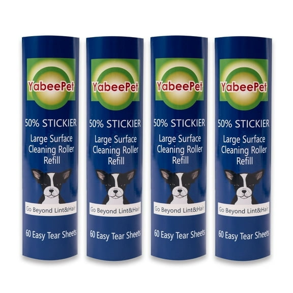 8 Inch Lint Roller Refill for Scotch-Brite 50% Stickier Large Surface Lint Roller, Works Great on Pet Hair (60 Sheets per Roll, 240 Sheets Total)