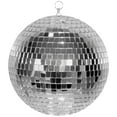 thumbnail image 1 of 8 inch Mirror Disco Ball With Hook - Silver (1 Pack) - Party Supplies Decorations, 1 of 1