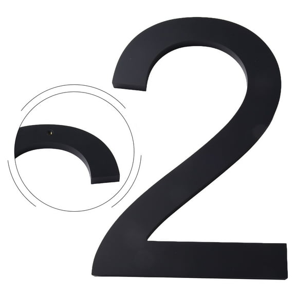8 inch Modern Floating House Numbers Large Black Shadow Design Suitable for Outdoor Use Complete with Nails