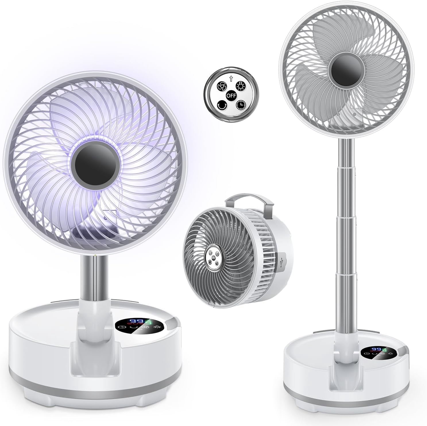 8 inch Portable Fan-Battery Operated Fan, Oscillating Rechargeable Fan ...