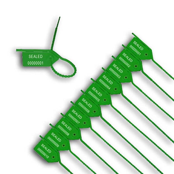 8 inch Pull Tight Security Seal w/ Side Tear - Green