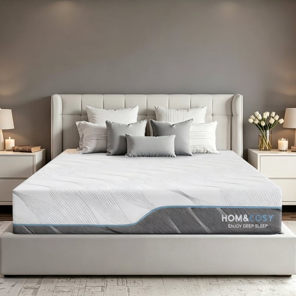 8 inch Queen Mattress in a Box,Medium Comfort/Extra Firm 2-IN-1 Flippable Design Gel Memory Foam Mattress Pressure Relief and Cooling Sleep Support
