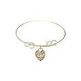 thumbnail image 1 of 8 inch Round Double Loop Bangle Bracelet w/ Confirmation Heart in Gold-Filled, 1 of 3