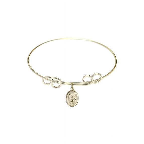 8 inch Round Double Loop Bangle Bracelet w/ Confirmation in Gold-Filled