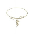 thumbnail image 1 of 8 inch Round Double Loop Bangle Bracelet w/ Guardian Angel medal charm w/ April Crystal Swarovski Crystal, 1 of 3
