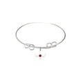 thumbnail image 1 of 8 inch Round Double Loop Bangle Bracelet w/ Holy Spirit medal charm w/ July Red Swarovski Crystal, 1 of 3