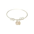 thumbnail image 1 of 8 inch Round Double Loop Bangle Bracelet w/ Our Lady of Mount Carmel in Gold-Filled, 1 of 3