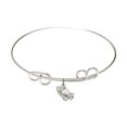 thumbnail image 1 of 8 inch Round Double Loop Bangle Bracelet w/ Praying Hands in Sterling Silver, 1 of 3