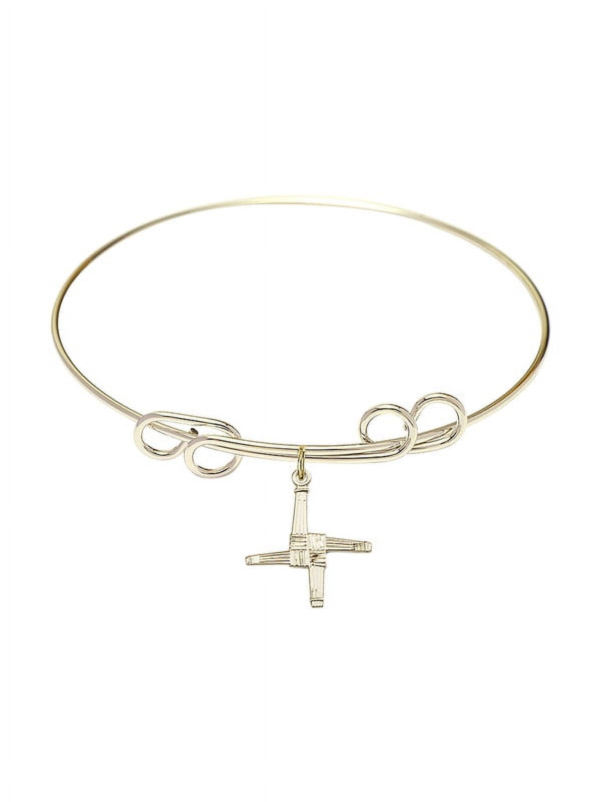 Rhona Sutton Children's Diamond Accent Cross Open Bangle Bracelet in  Sterling Silver and 14K Gold over Sterling Silver - Macy's