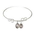 thumbnail image 1 of 8 inch Round Double Loop Bangle Bracelet w/ St. Christopher/Volleyball in Sterling Silver, 1 of 3